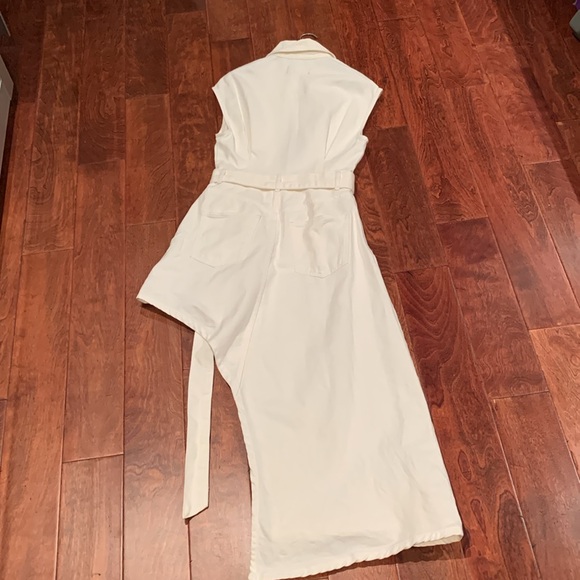 NWT Karen Millen Asymmetrical denim white dress - Picture 9 of 13